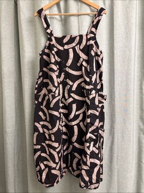 OSEI-DURO Hand-Dyed Batik Patterned Sleeveless Dress Size XL with Pockets